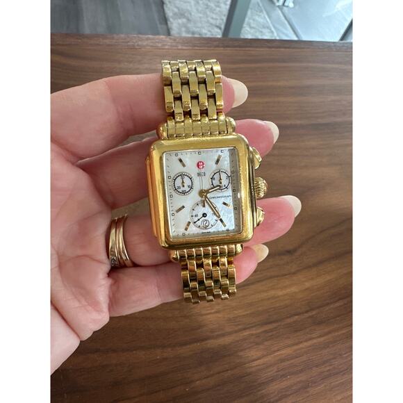 Michele Deco 18K Gold Plated Stainless Steel Watch